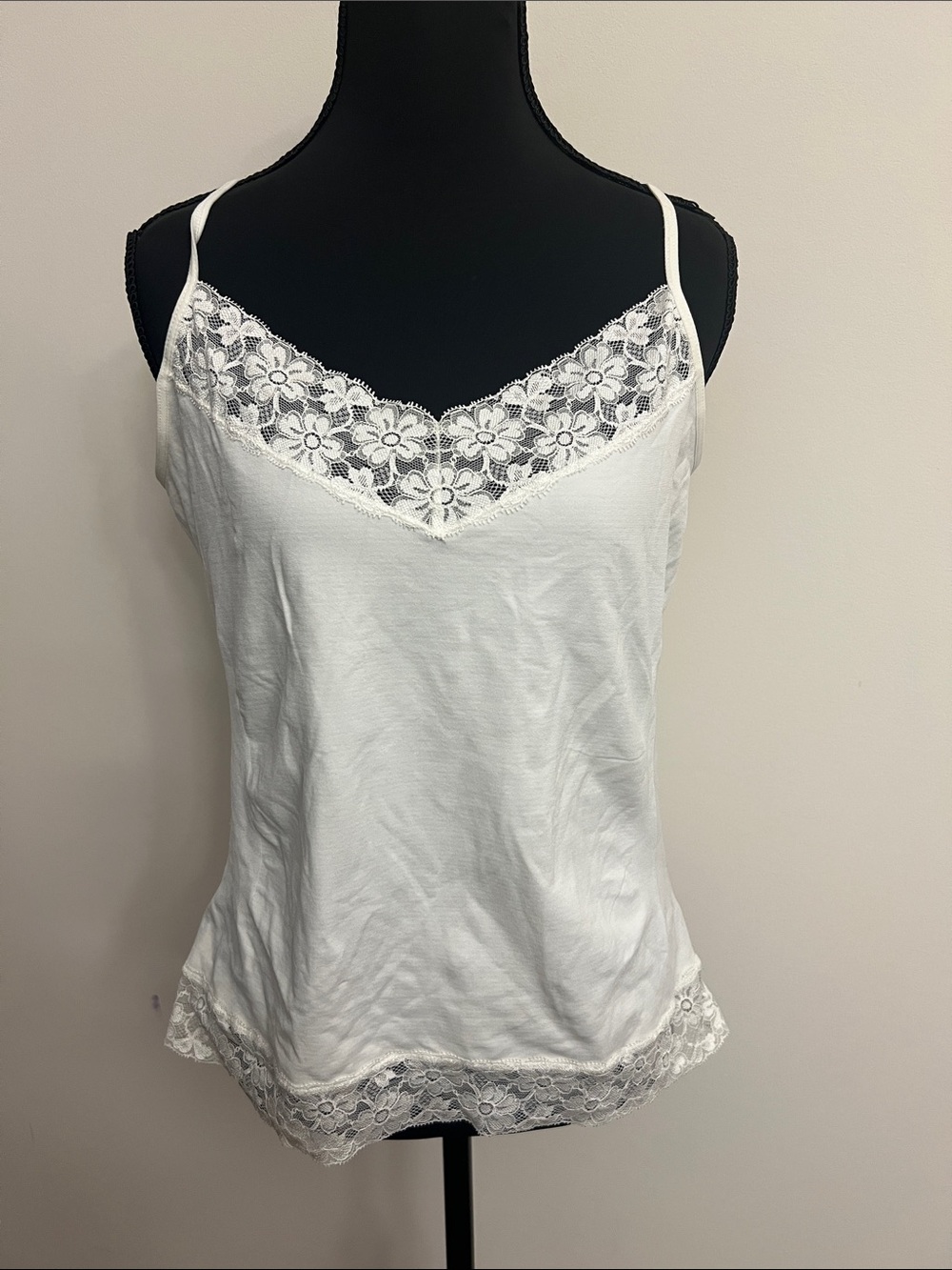 Cache Ivory Lace-Trim Camisole